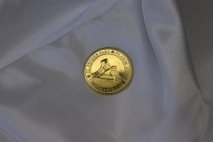 Moneda conmemorativa pies dorada